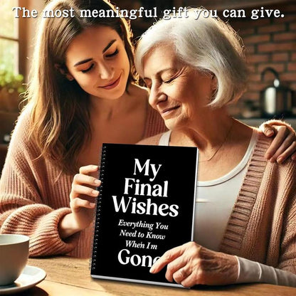 Rovhity My Final Wishes Planner - End of Life Organizer for Adults & Seniors | Legacy Binder for Passwords, Documents, Final Plans & Funeral Wishes | & Estate Planning Book