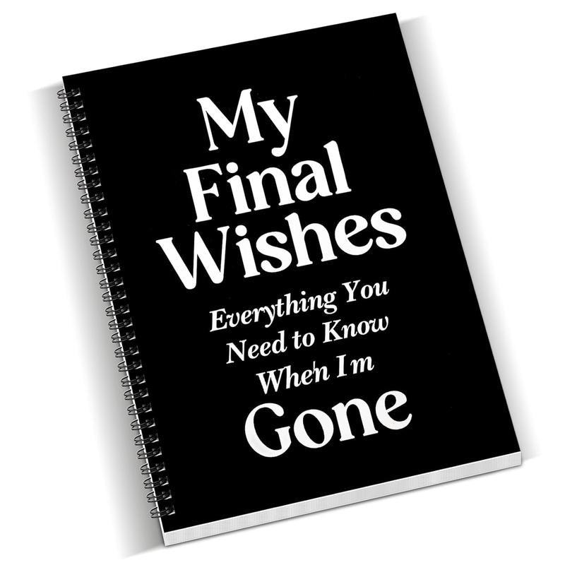 Rovhity My Final Wishes Planner - End of Life Organizer for Adults & Seniors | Legacy Binder for Passwords, Documents, Final Plans & Funeral Wishes | & Estate Planning Book